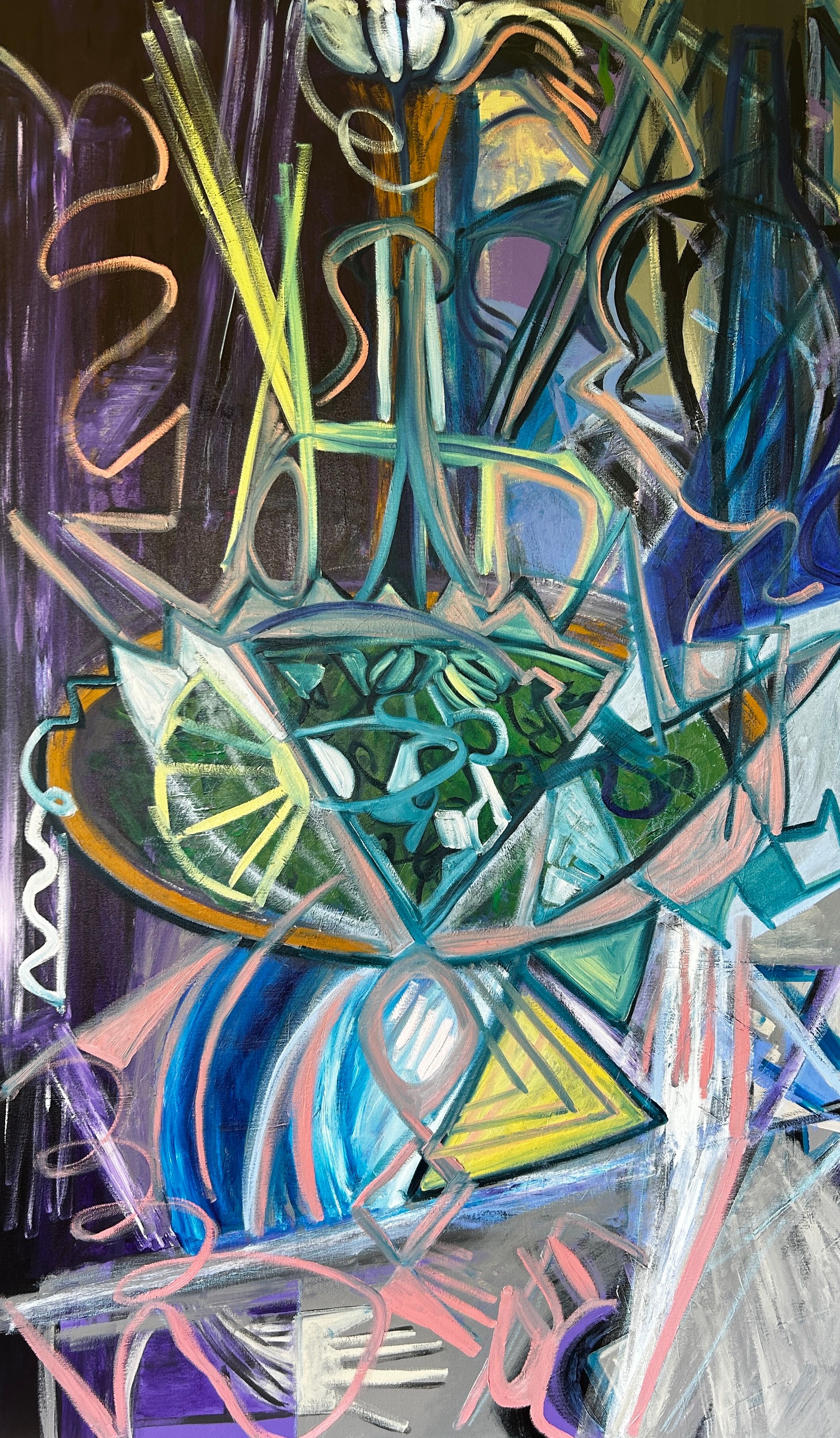 Denise Carvalho_Axis Mundi on its head (2026), oil on canvas, 60 x 36.JPG
