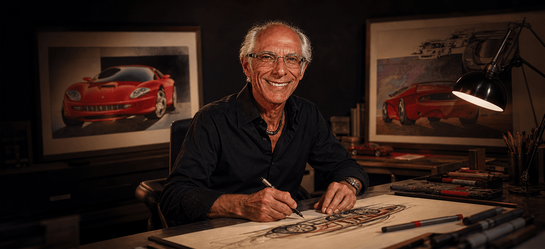 Portrait of Maurizio Corbi for B2BRICS Magazine’s interview on enduring automotive design, Ferrari heritage, artificial intelligence and luxury mobility.