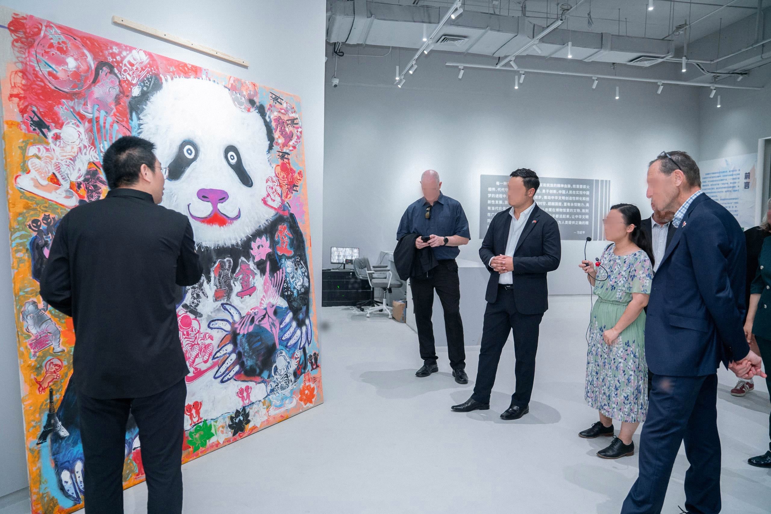 Spring Panda 7 by 6 feet at the New Contemporary LinKong Museum in Beijing, with Curator Xu Jin , China - by GILDA - 2013_1.jpeg